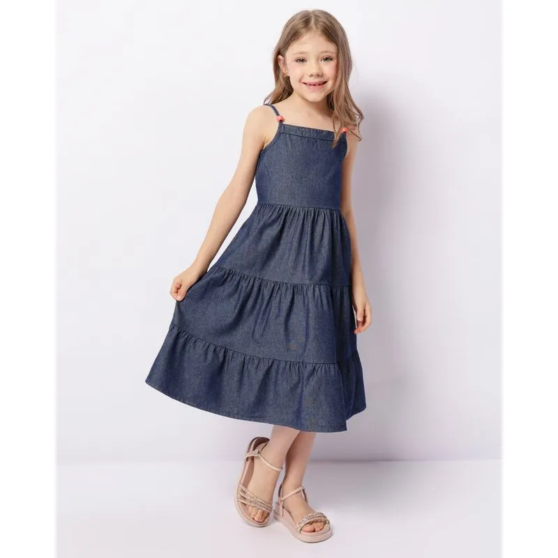 Vestido Infantil Liocel Alcinha Três Marias Azul 8
