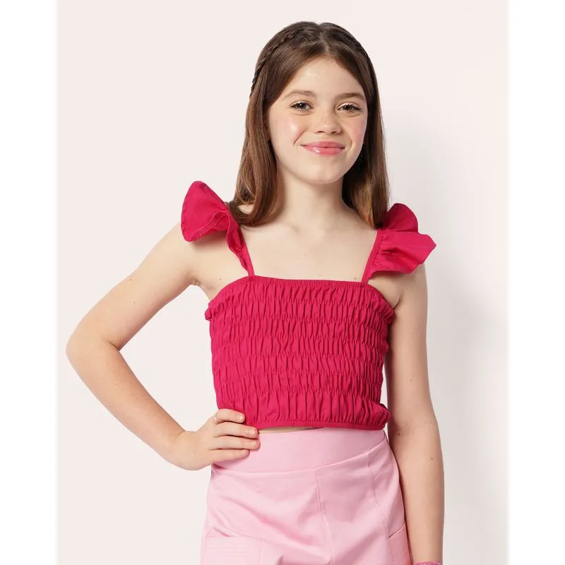 Regata Juvenil Sarja Cropped Lastex Rosa 10