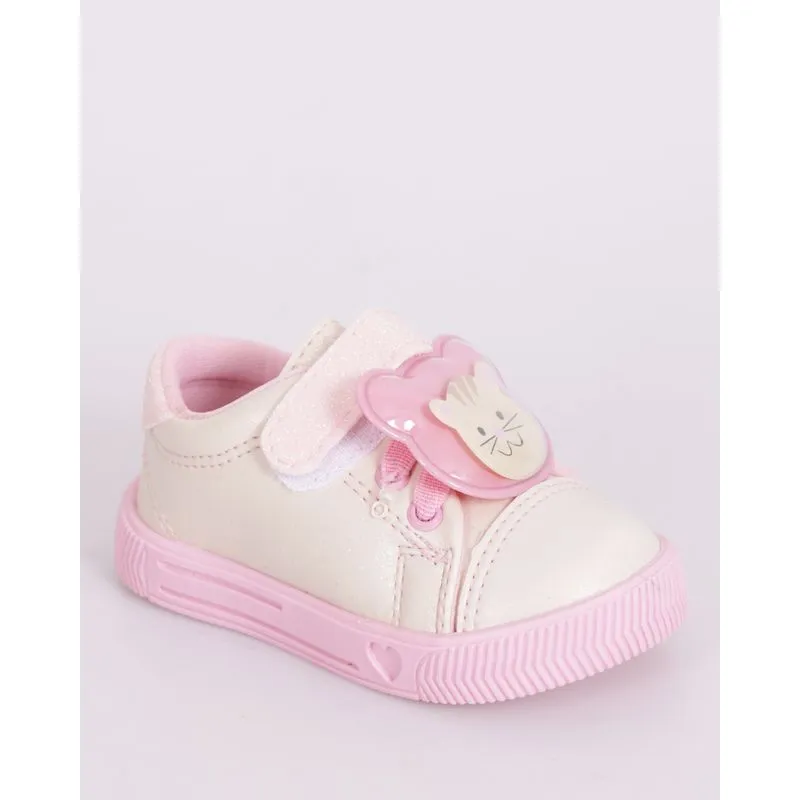 Tênis Bebê Aplicação Interativa com Glitter Off White 23