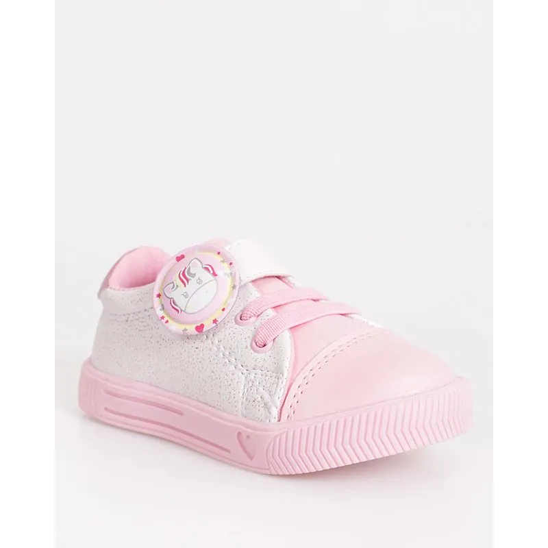 Tênis Bebê Casual Com Glitter E Recortes Branco 20