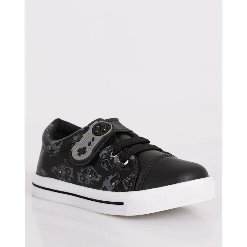 Tênis Bebê Casual Aplicação Com Estampa Preto 26