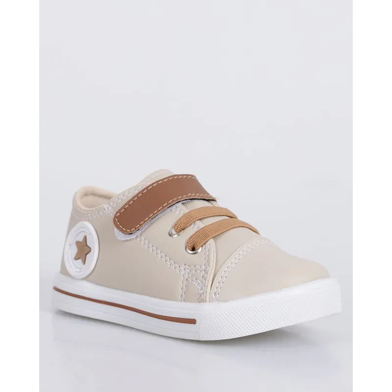 Tênis Bebê Velcro Casual Bege 26