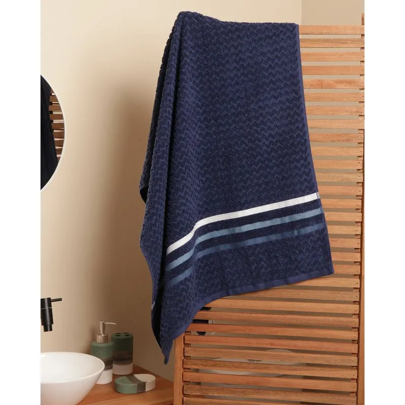 Toalha de Banho Corttex 70cm x 140cm Jacquard Trento Marinho UN
