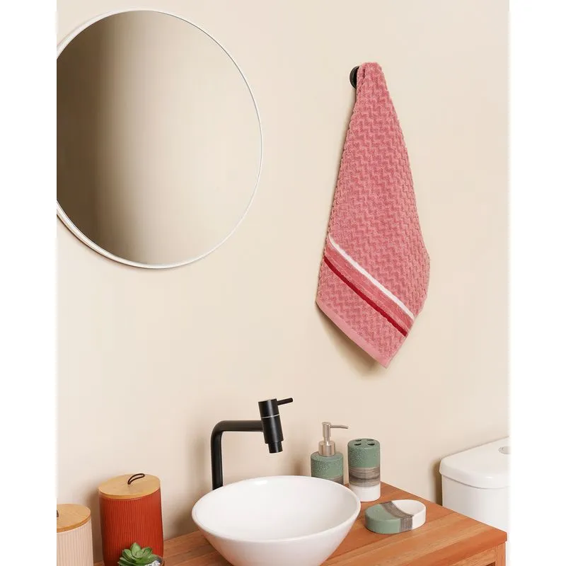 Toalha De Rosto Corttex 50cm x 70cm Jacquard Trento Rosa UN