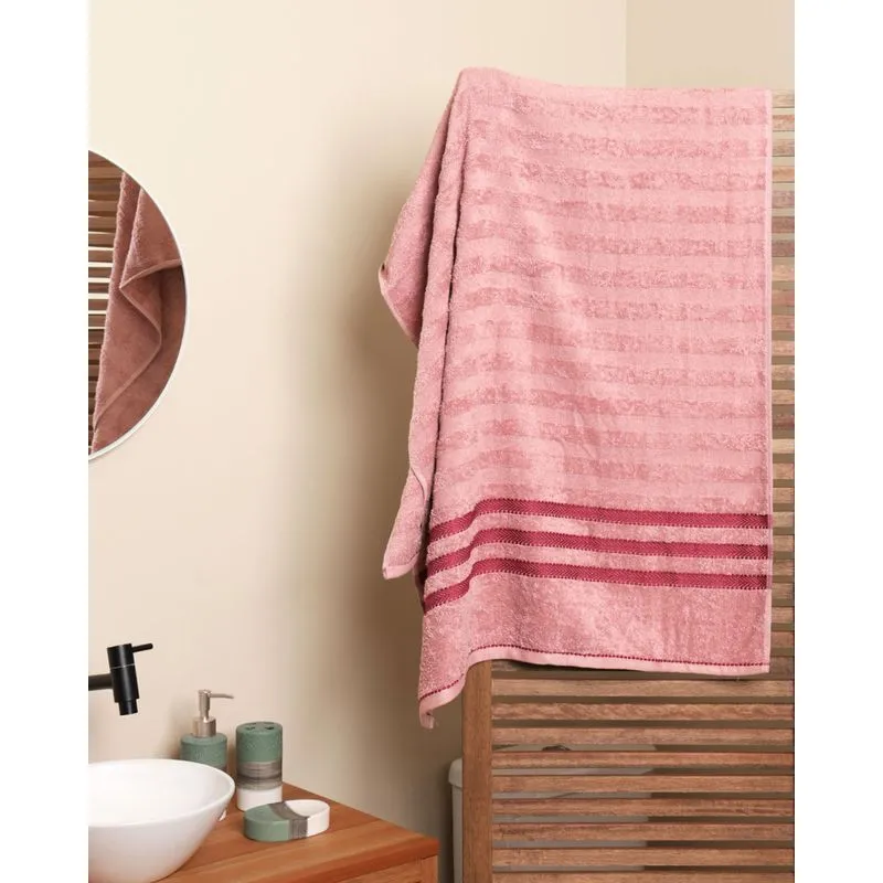 Toalha de Banho Corttex 70cm x 140cm Jacquard Asti Rosa UN
