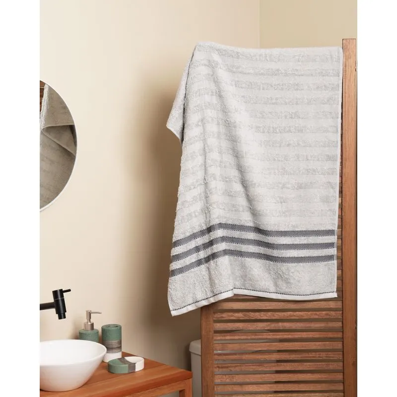 Toalha de Banho Corttex 70cm x 140cm Jacquard Asti Cinza UN