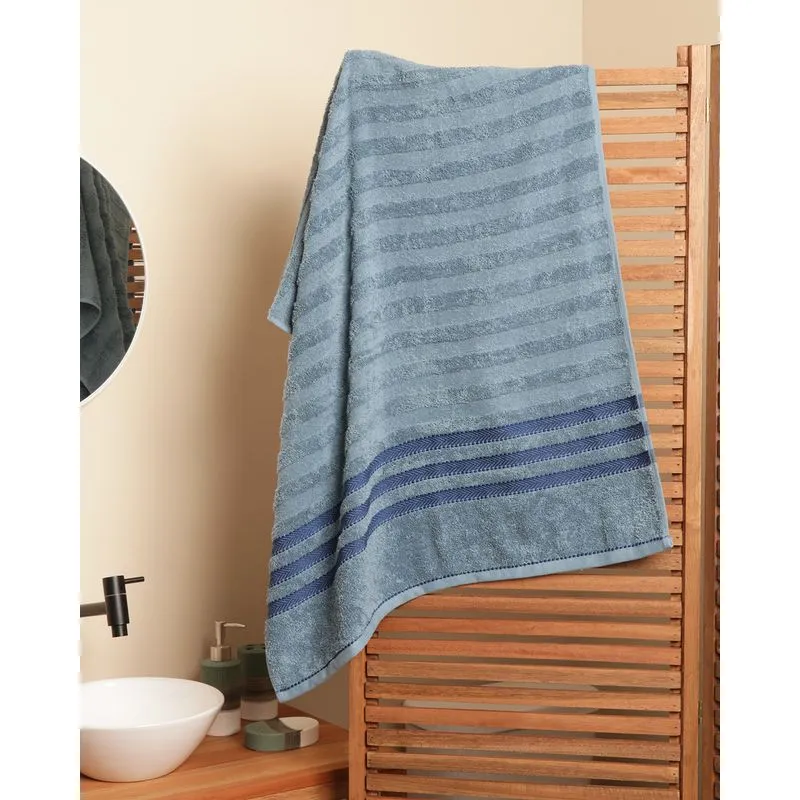 Toalha de Banho Corttex 70cm x 140cm Jacquard Azul UN