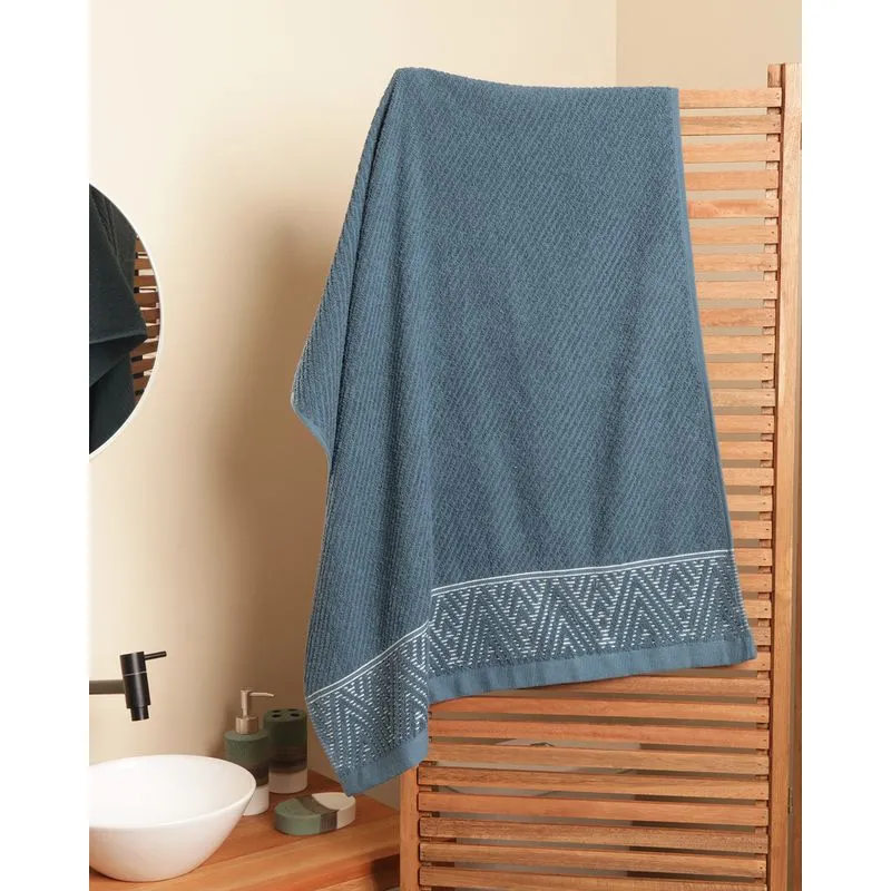 Toalha de Banho Corttex 70cm x 140cm Jacquard Lisboa Azul UN