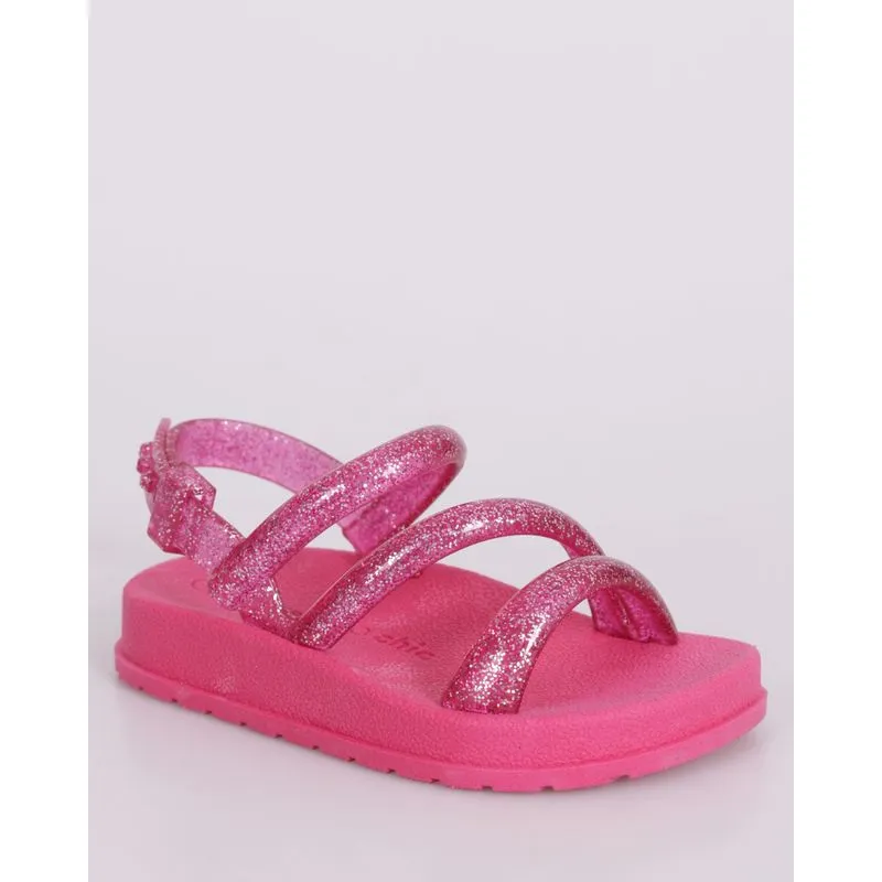 Sandália Bebê Tiras com Glitter Rosa 19/20