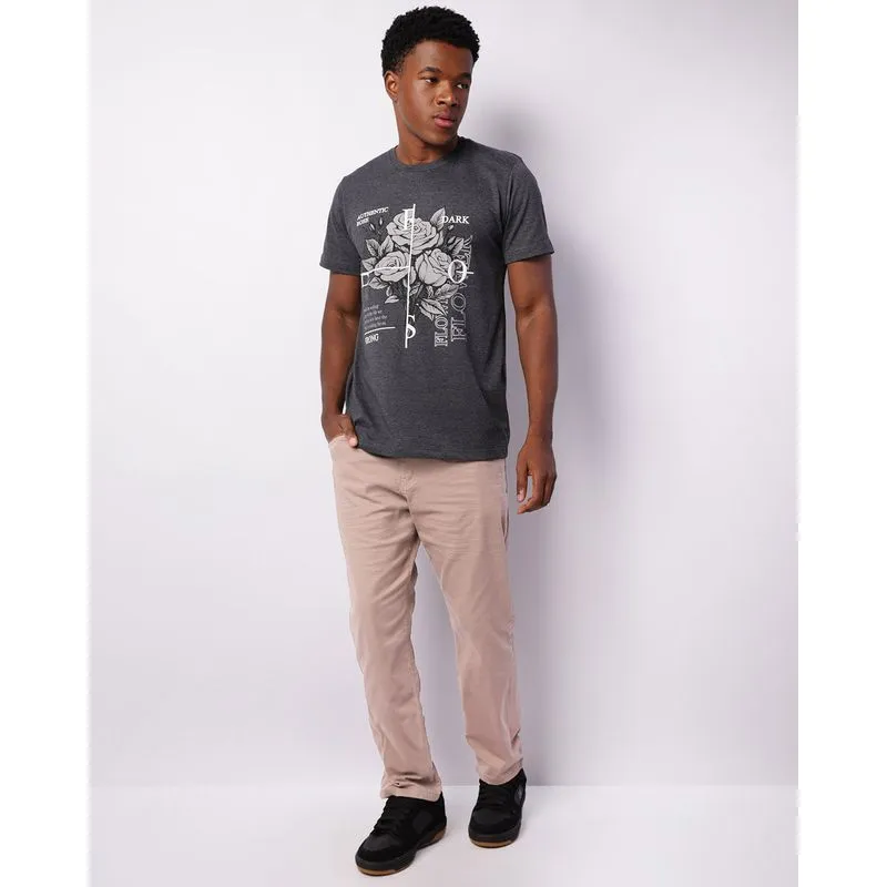 Calça Sarja Masculina Slim Marrom 44