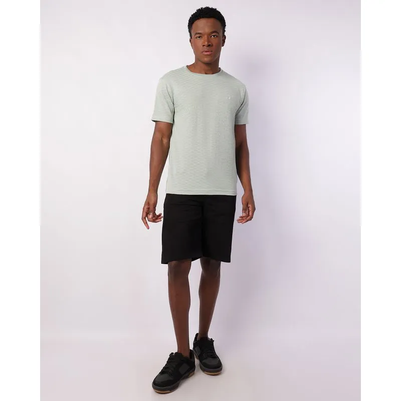 Bermuda Sarja Masculina Reta com Bolso Preta 42