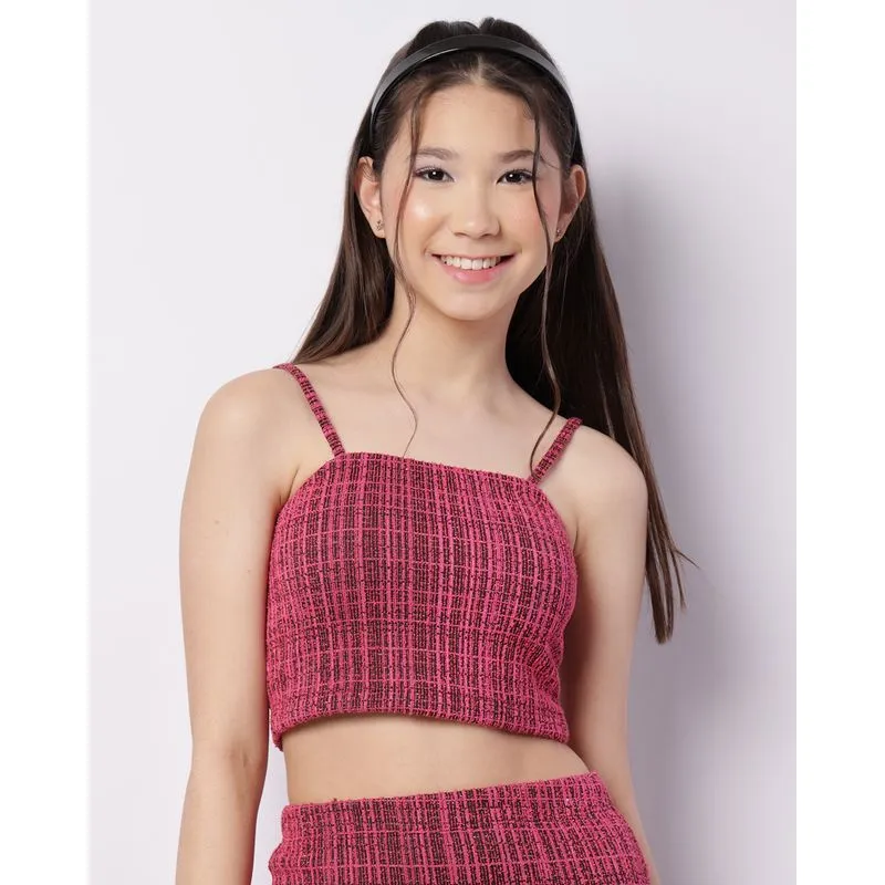 Regata Juvenil Cropped Lurex Alça Ajustável Rosa 12