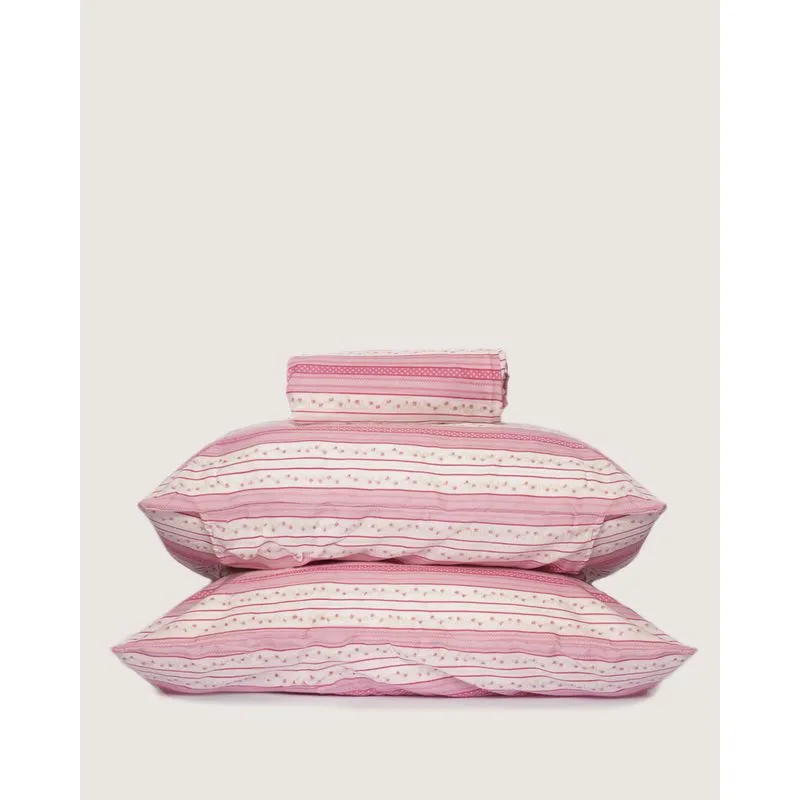 Jogo De Cama Casal 3 Peças Arte & Cazza Estampada Rosa UN