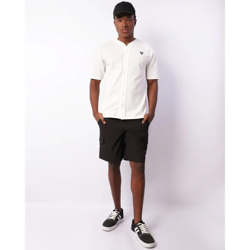 Bermuda Masculina Reta Bolso Cargo Cordão Preta XGG