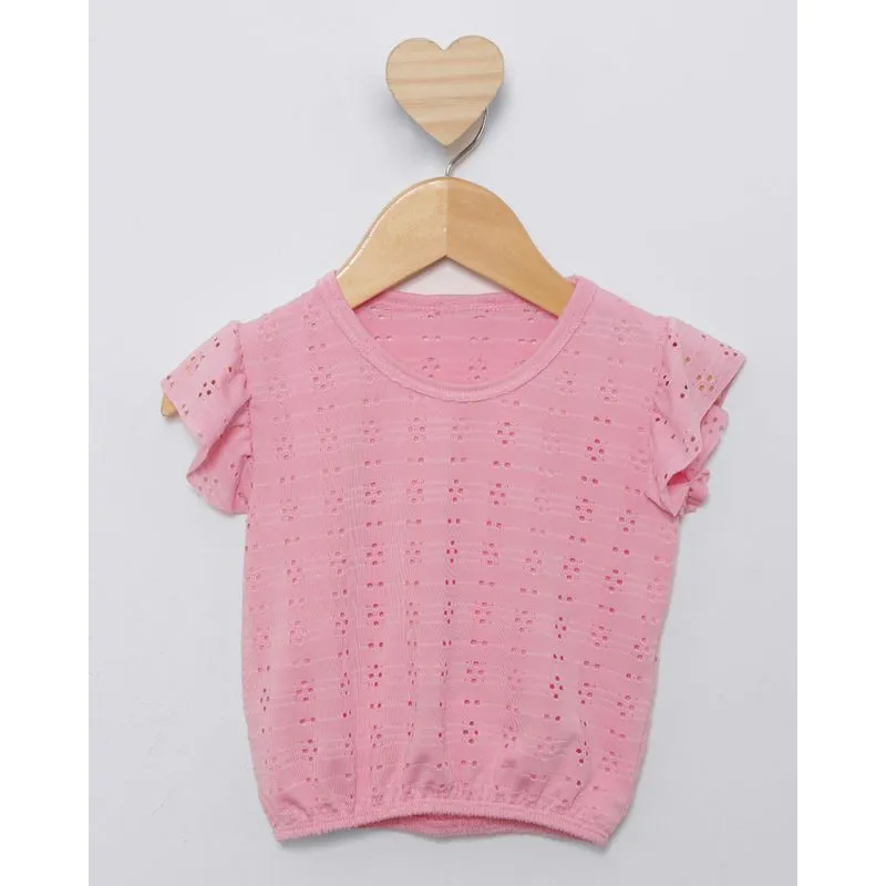 Blusa Bebê Cropped Laise Rosa 2