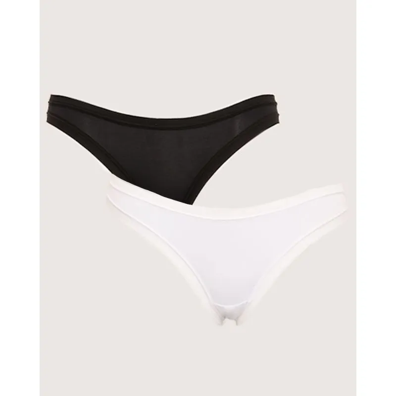 Kit 2 Calcinhas Feminina Biquíni Branca E Preta GG