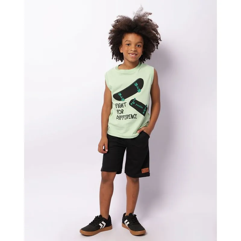 Bermuda Infantil Moletinho Recortes Com Bolsos Preta 4
