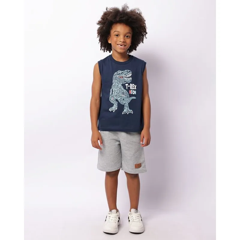 Bermuda Infantil Moletinho Recortes Com Bolsos Cinza 8