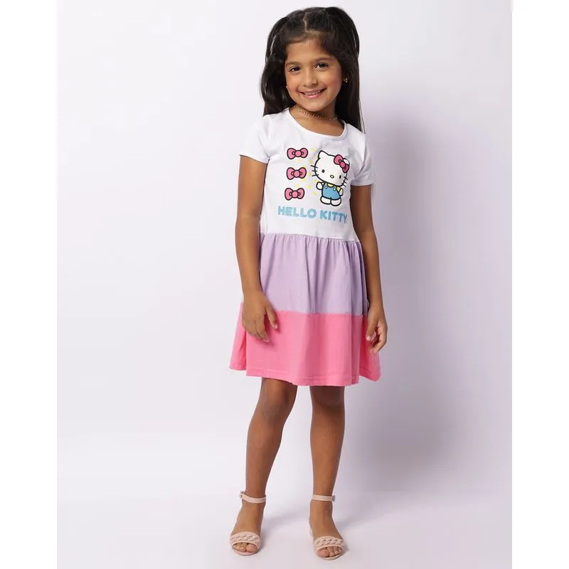Vestido Infantil Curto Hello Kitty Três Marias Branco 8