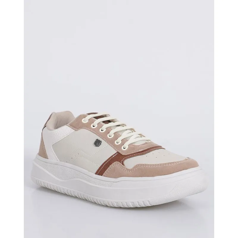 Tênis Masculino Casual Com Recortes Texturizados Bege 40