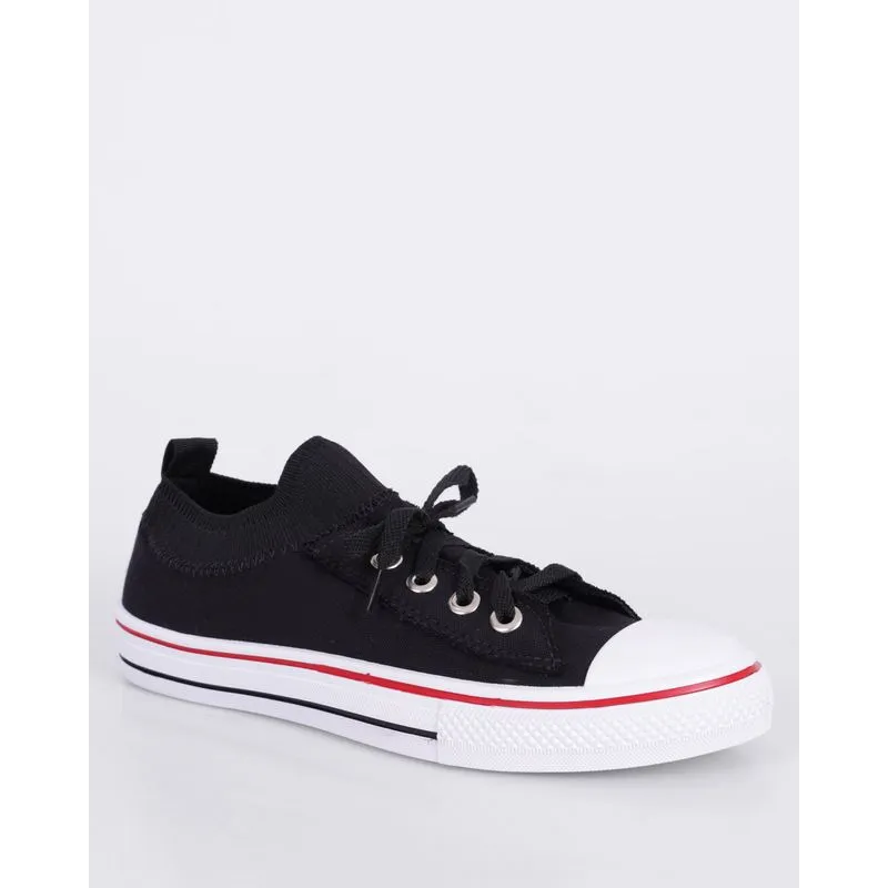 Tênis Feminino Casual Elastico Com Recortes Preto 36