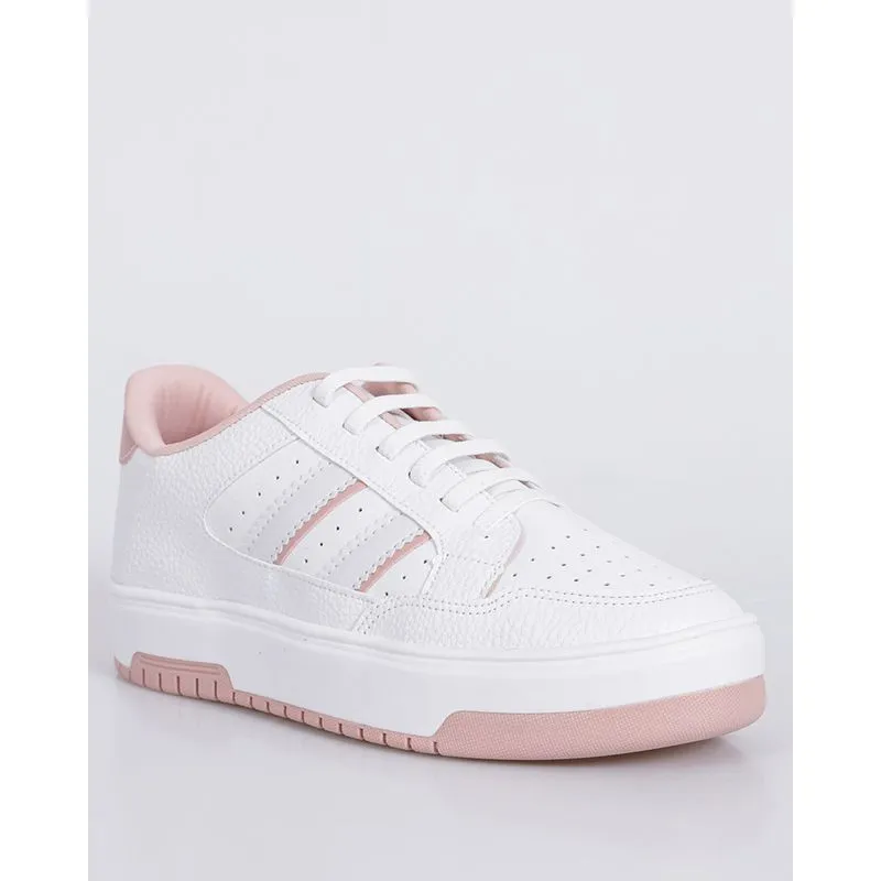 Tênis Feminino Casual Donatta Com Recortes Texturizados Branco 38