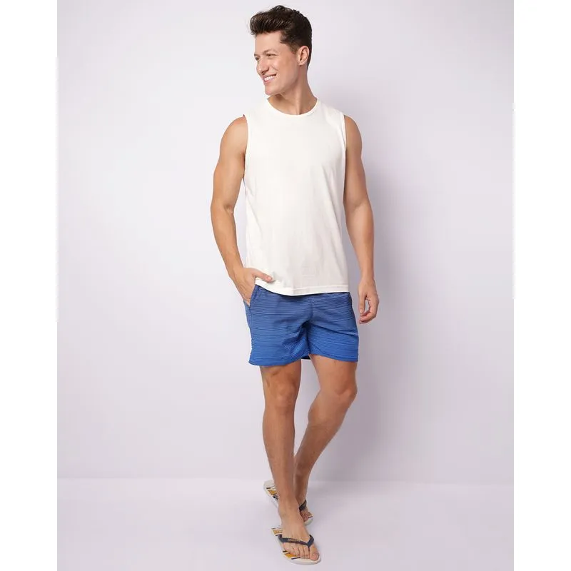 Bermuda Surf Masculina Estampada Com Cordão Azul G