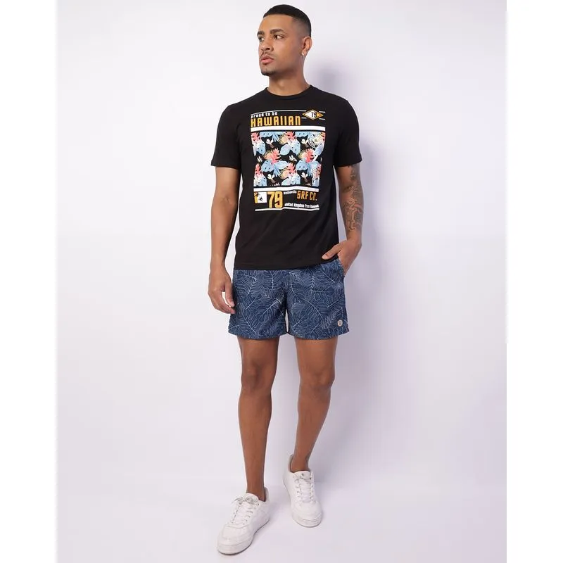 Bermuda Surf Masculina Estampada Com Cordão Azul G