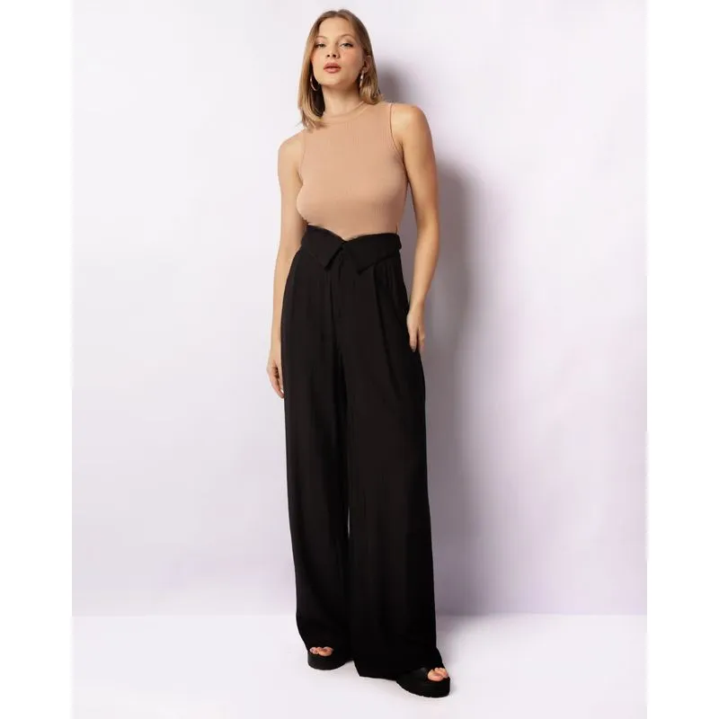 Calça Feminina Wide Leg Alfaiataria Preta M