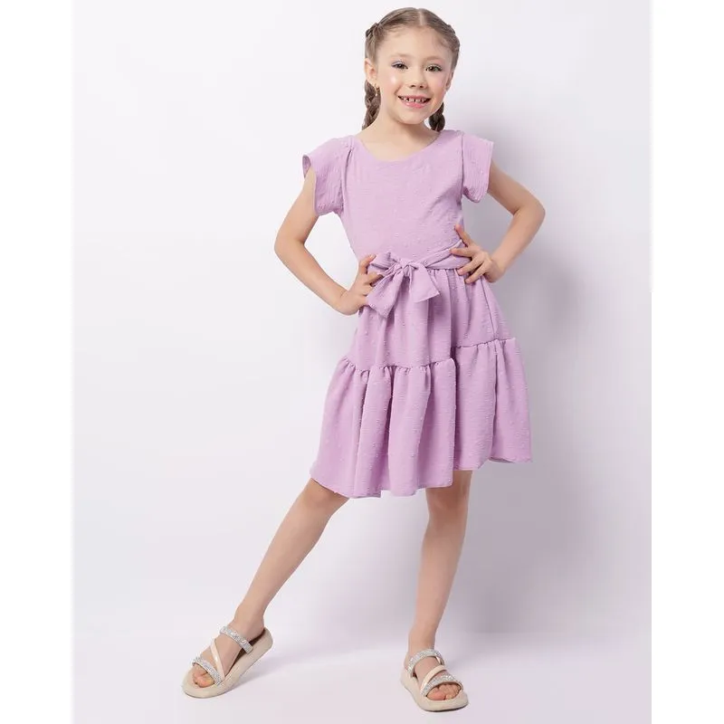 Vestido Infantil Curto Pipoquinha Três Marias Lilás 6