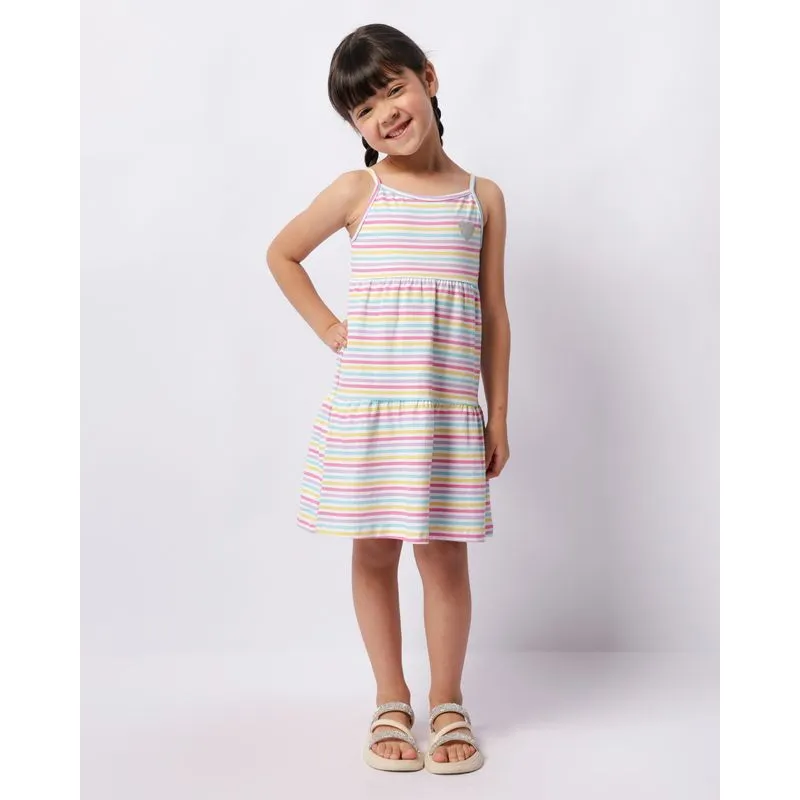 Vestido Infantil Alcinha Três Marias Listrado Branco 8