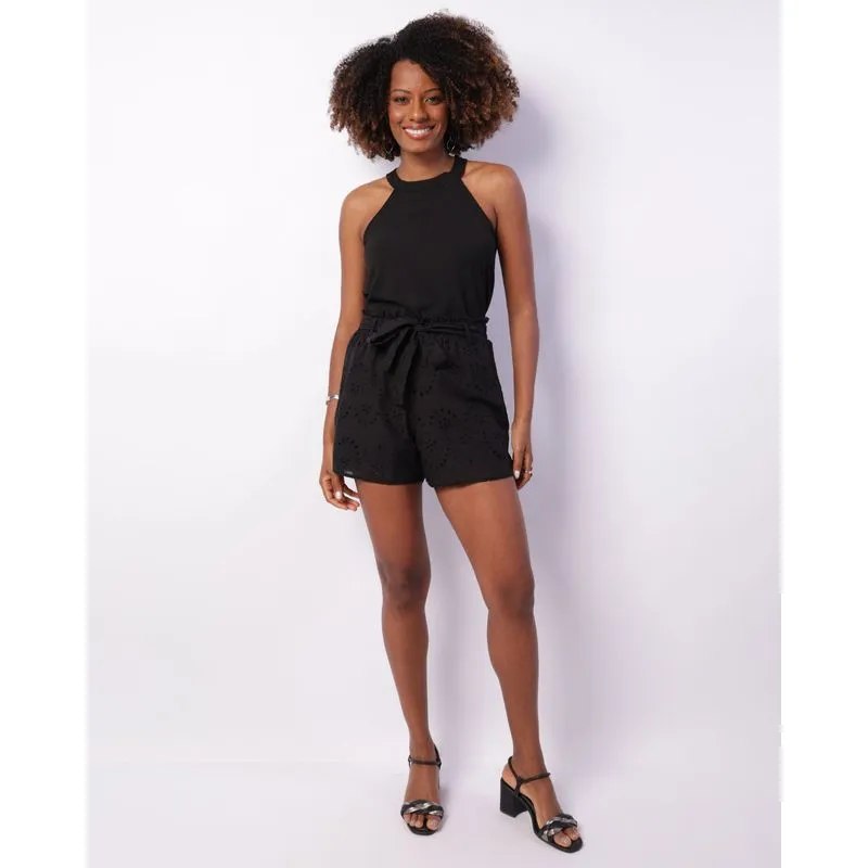Short Feminino Berry & Co. Laise Amarração Preto M