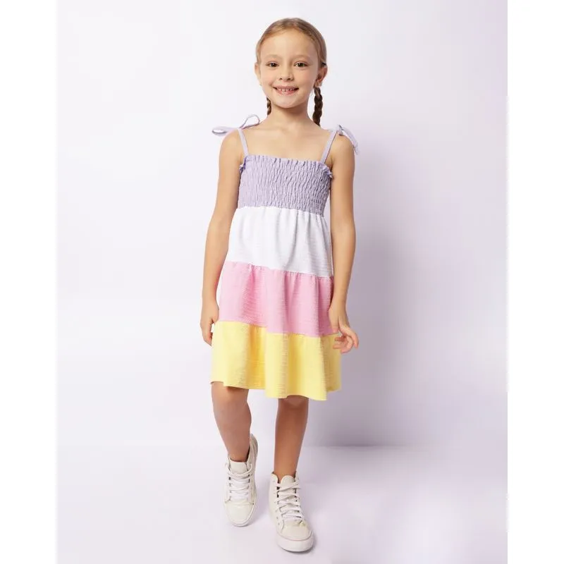 Vestido Infantil Curto Texturizado Três Marias Lilás 6
