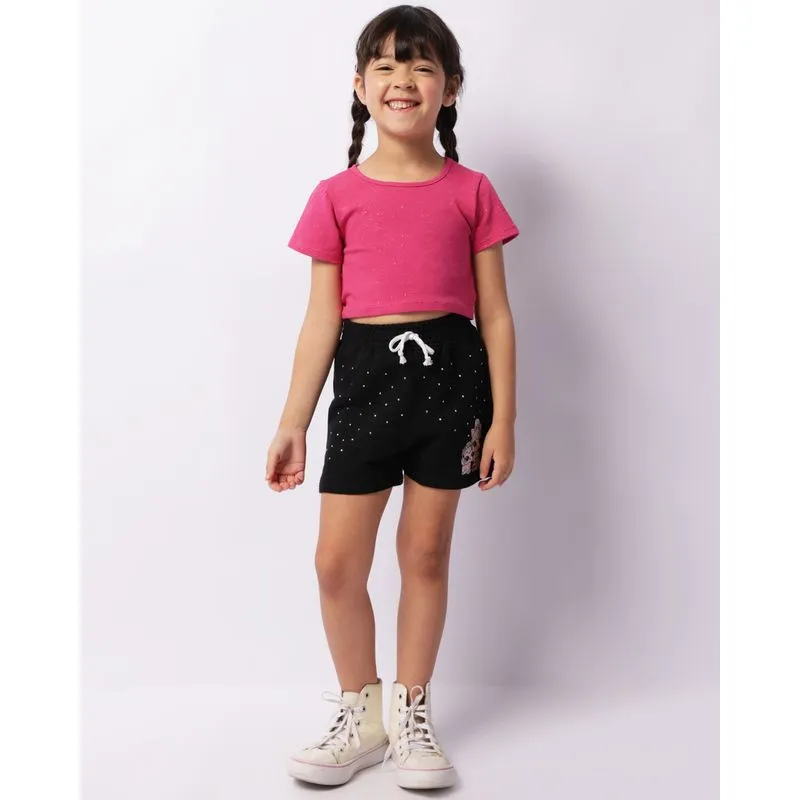 Short Infantil Moletinho Strass Lol Surprise Preta 8