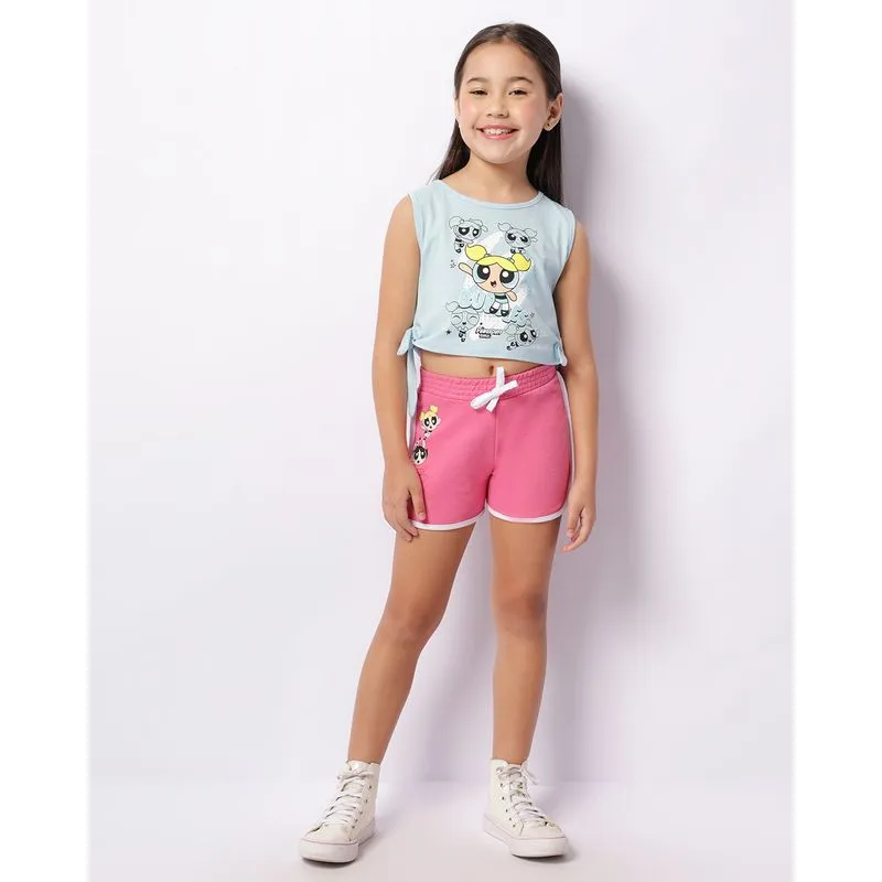 Short Infantil Curto Moletinho As Meninas Superpoderosas Rosa 8