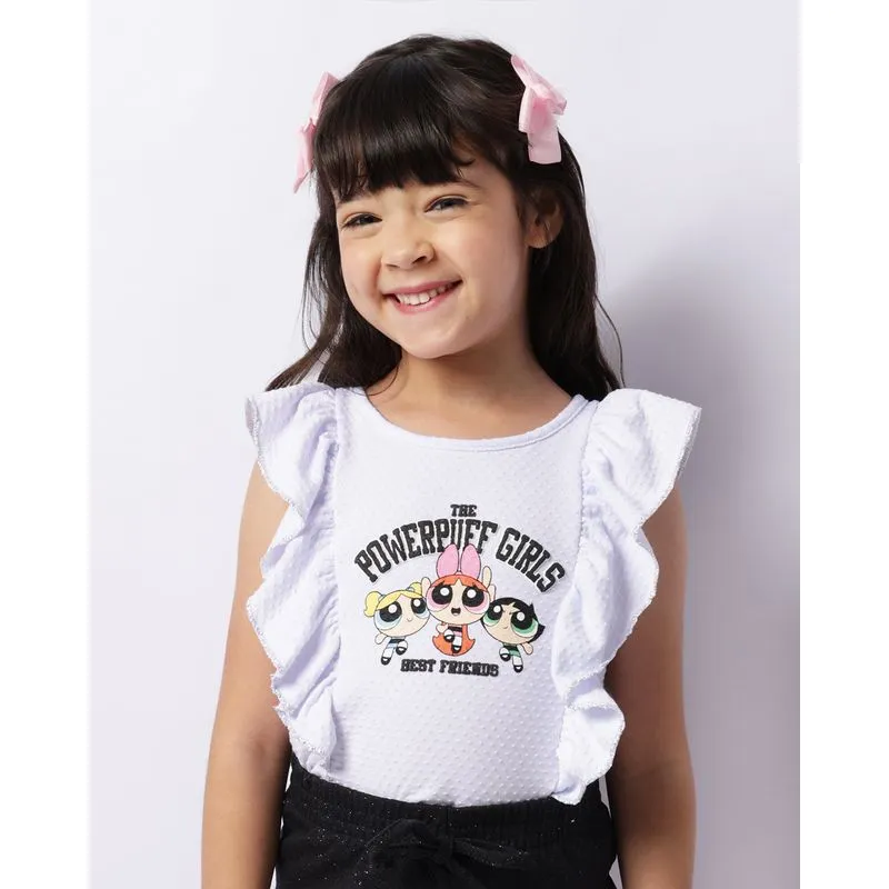 Blusa Infantil Manga Curta As Meninas Superpoderosas Branca 6