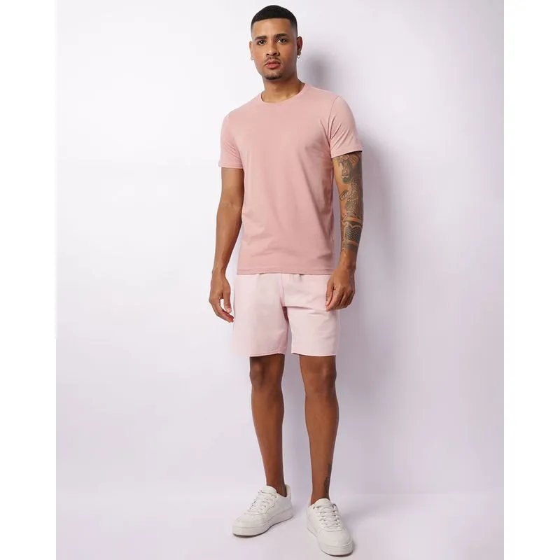 Bermuda Sarja Masculina Reta Com Bolsos Rosa M