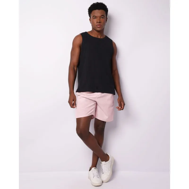 Bermuda Sarja Masculina Reta Listrada Rosa GG
