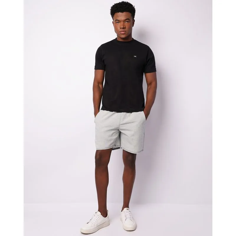Bermuda Sarja Masculina Reta Com Bolsos Azul P