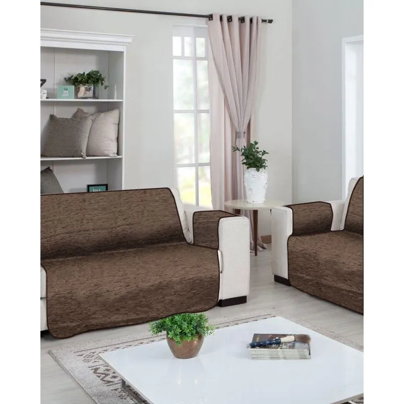 Kit Protetor Sofá 2 e 3 Lugares Branyl Texturizado Marrom UN