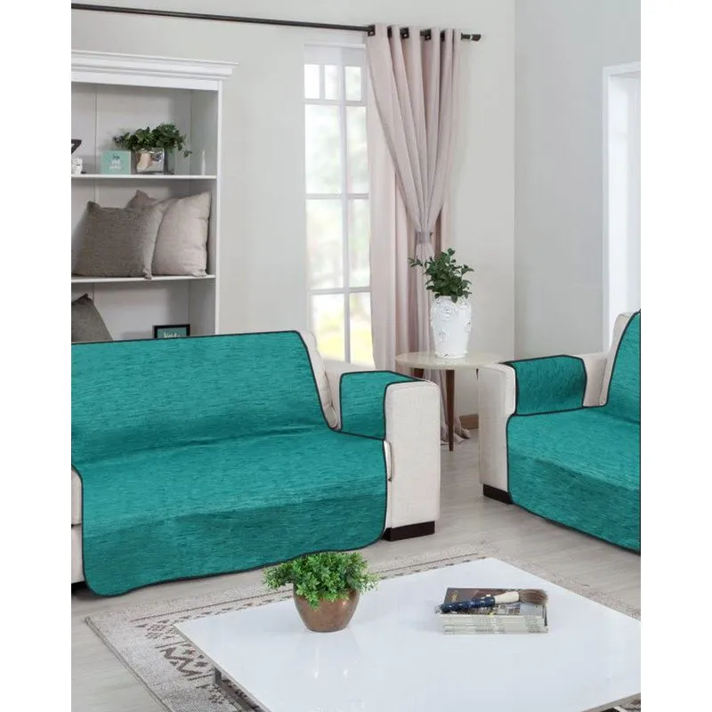Kit Protetor Sofá 2 e 3 Lugares Branyl Chenille Azul UN