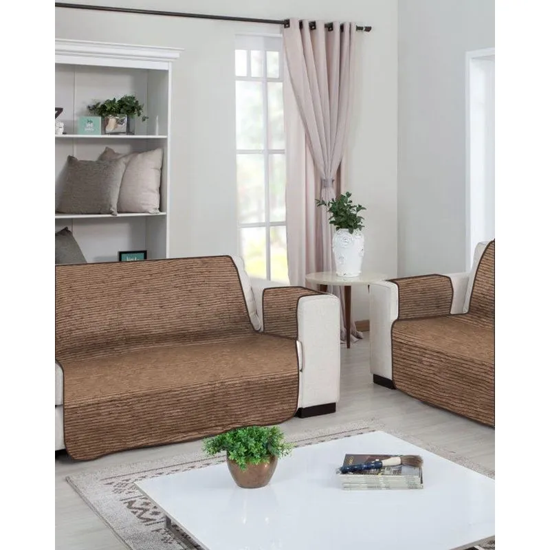 Kit Protetor Sofá 2 e 3 Lugares Branyl Texturizado Marrom Claro UN