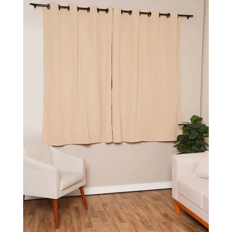 Cortina Bella Janela Pantex 200cmx160cm Rustica Bege UN
