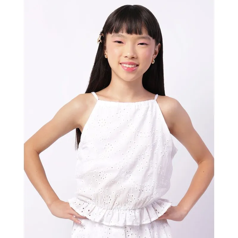 Regata Juvenil Cropped Cava Americana Laise Branca 10