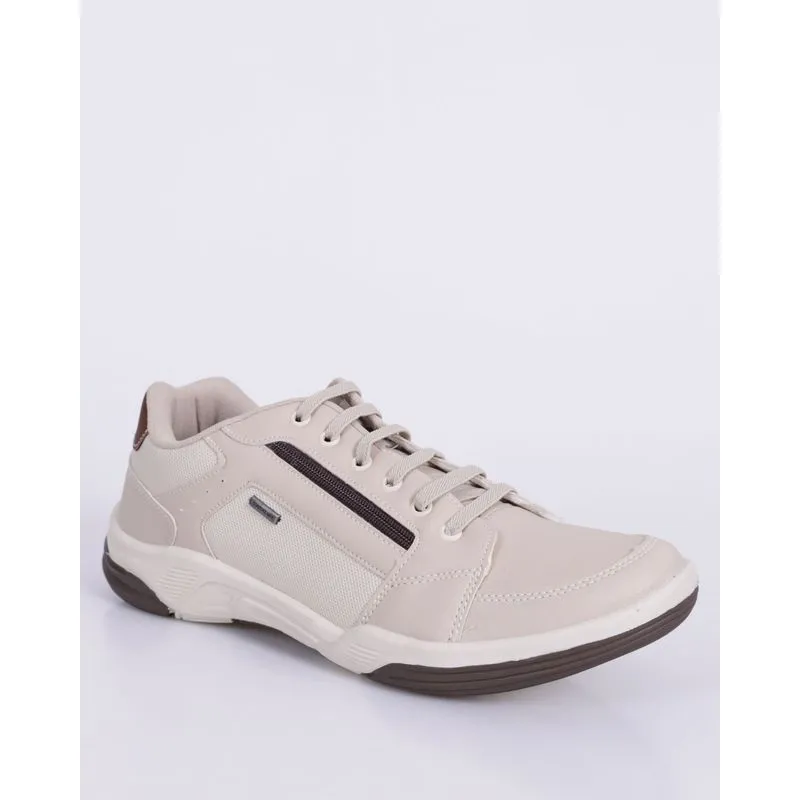 Sapatênis Masculino Casual Recortes Texturizados Com Zíper Off White 42