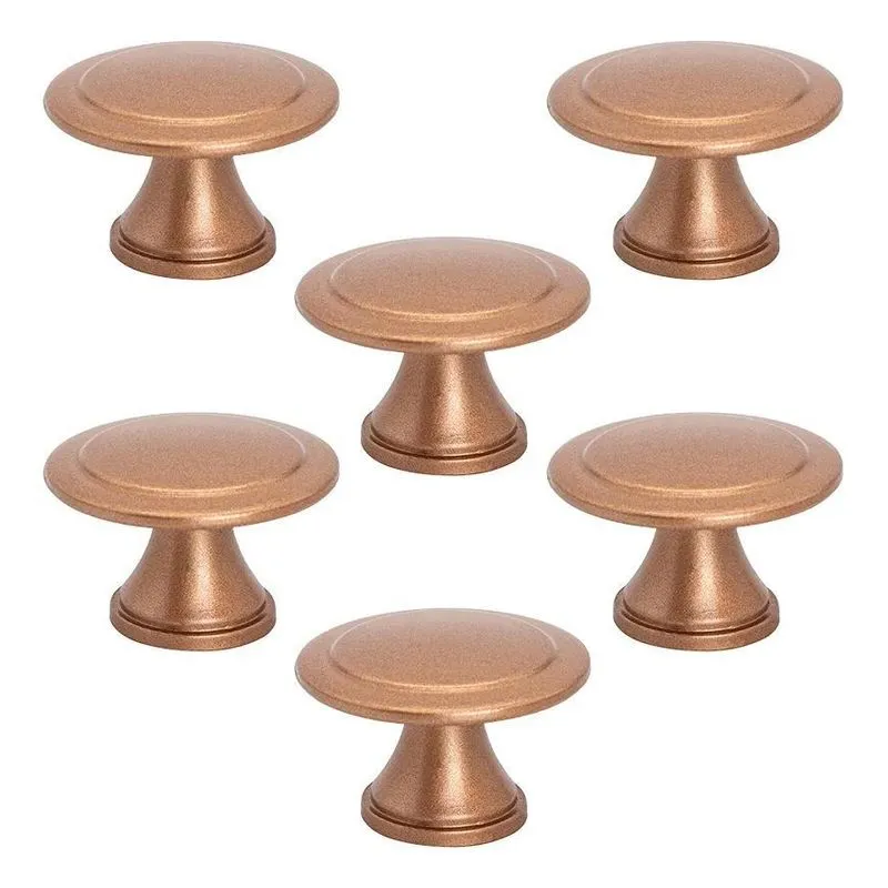 6 Pçs Puxador Ponto Bolinha Colonial 1 Furo Rose Gold Fosco