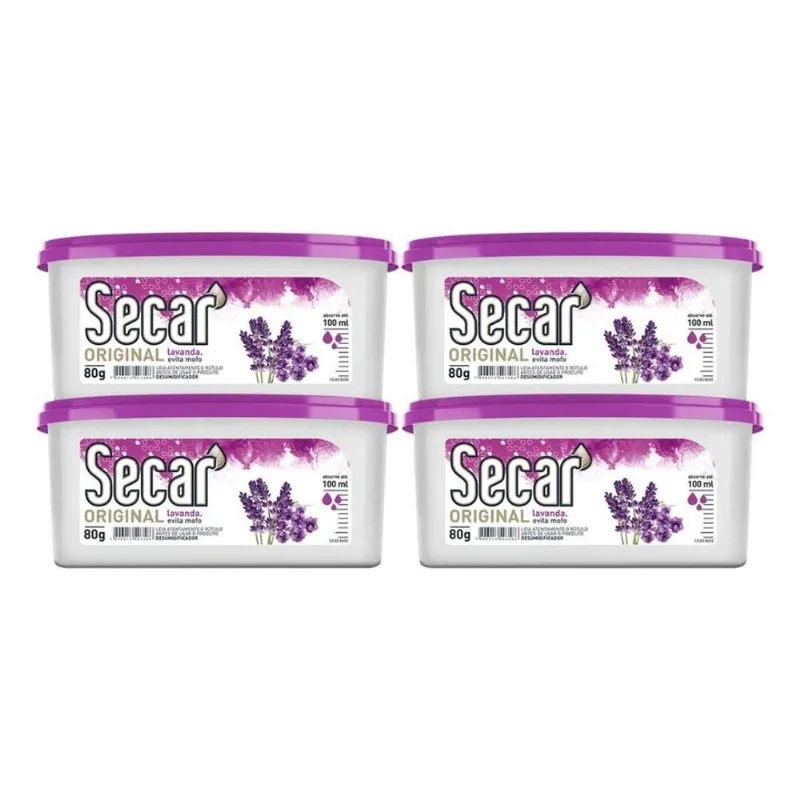5x 4 Unid. Anti Mofo Secar 80g Lavanda Desumidificador Gavet
