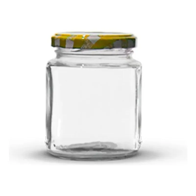 24 Potes De Vidro Belém 240ml Com Tampas Metál Amarelo Xadre