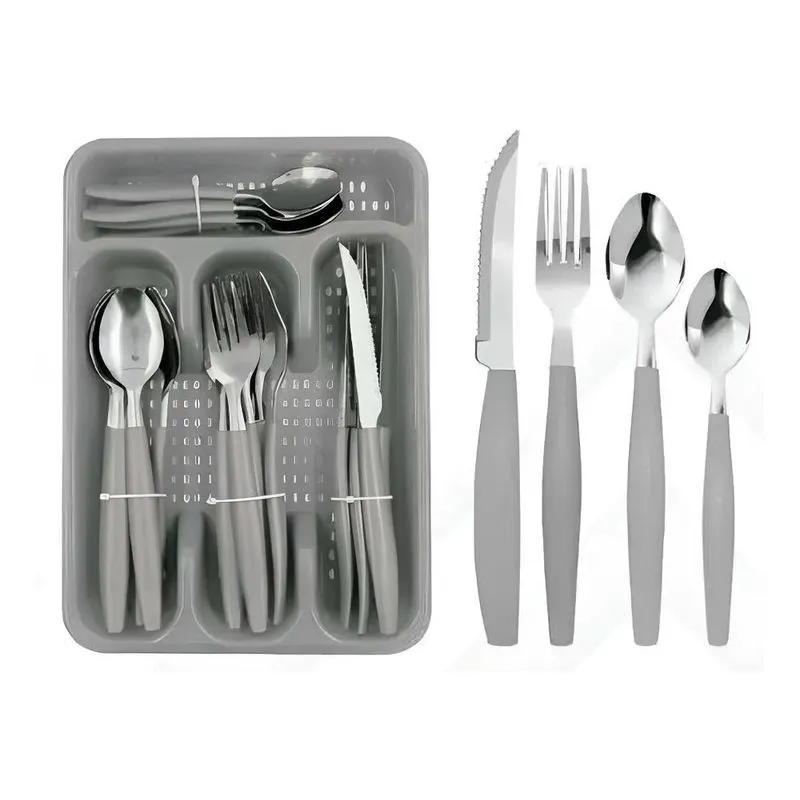 Kit De Talheres Inox Canadá 25 Peça Colher Garfo Faca Kehome