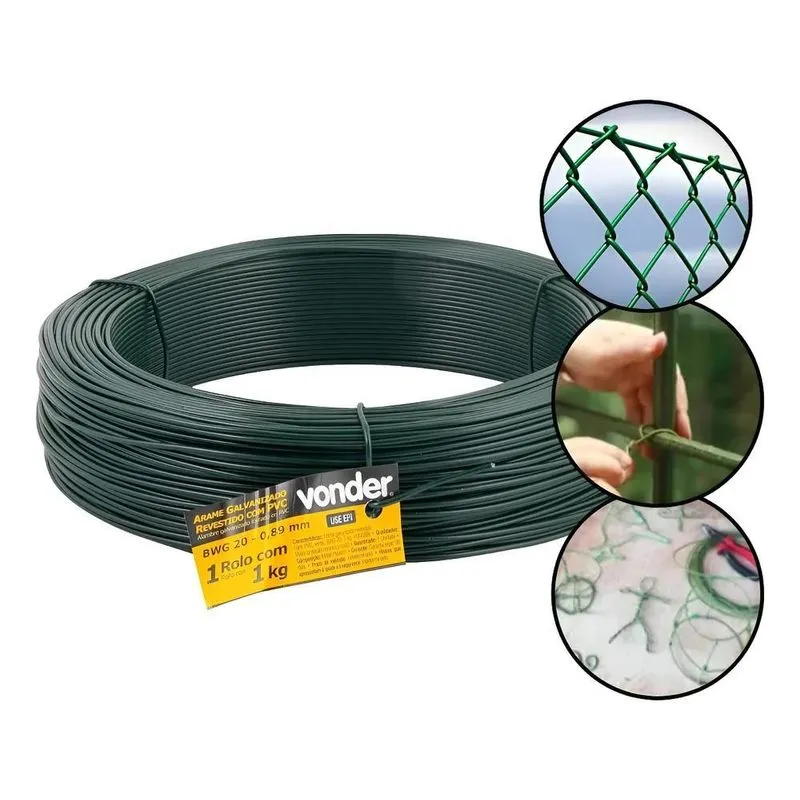 Arame Galvanizado Revestido Em Pvc Bwg 20'' - 140 Metros